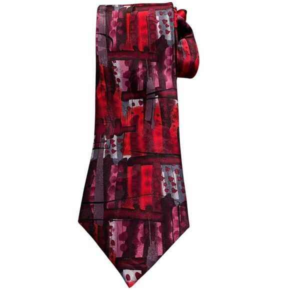 J. Garcia 100% Silk Tie Mens Necktie Red Abstract Gothic Blood Grateful Dead